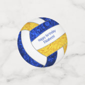 ブルー金ゴールドガールズバレーボール誕生日カスタム コンフェッティ (スモール正面)