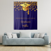 ブルー金ゴールドキャップタッセル卒業パーティー2025 タペストリー