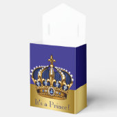 ブルー金ゴールドクラウンプリンスベビーシャワー フェイバーボックス (オープン)