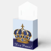 ブルー金ゴールドクラウンプリンスボーイベビーシャワー フェイバーボックス (オープン)