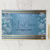 ブルー金ゴールドクリスマスウィンターワンダーランド紙ランチョンマット ペーパーパッド (インサイチュ)
