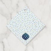 ブルー金ゴールドクリスマスオーナメントとドットホリデイ フェイバータグ (裏面)