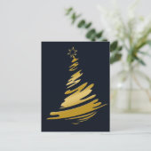 ブルー金ゴールドクリスマスツリー シーズンポストカード (スタンド正面)