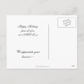 ブルー金ゴールドクリスマスツリー シーズンポストカード (裏面)