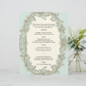 ブルー金ゴールドクリームヴィンテージフレ結婚ームのメニュー (スタンド正面)