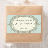 ブルー金ゴールドクリームヴィンテージ枠水瓶ラベル ラベル (インサイチュ)