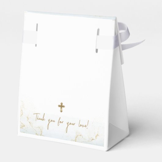 ブルー金ゴールドクロスサンキューボーイファースト聖餐式 フェイバーボックス (裏面サイド)