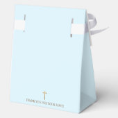 ブルー金ゴールドクロスベビーバプティスサンキューカスタム フェイバーボックス (裏面)