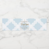 ブルー金ゴールドクロス男の赤ちゃんカスタムバプテスマ ペットボトルラベル (シングルラベル)