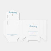 ブルー金ゴールドクロス《キリスト教》洗礼式や命名式カスタムバイブル・バース フェイバーボックス (折り畳みなし)