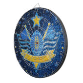 ブルー金ゴールドグリッターアメリカンサッカージャージーMVP ダーツボード (正面右)