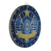 ブルー金ゴールドグリッターアメリカンサッカージャージーMVP ダーツボード (正面左)