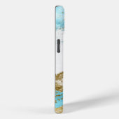 ブルー金ゴールドグリッターカスタムモノグラム Case-Mate iPhoneケース (裏面 / 右)