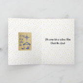 ブルー金ゴールドグリッタークリスマスナイトグリーティングカード シーズンカード (内部)