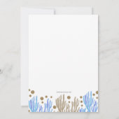 ブルー金ゴールドグリッターシーシェルズシービーチベビーシャワー 招待状 (裏面)