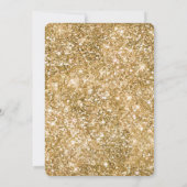 ブルー金ゴールドグリッターパームツリーブライダルシャワー 招待状 (裏面)