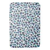 ブルー金ゴールドグリッターヒョウ柄 バスマット (正面縦)