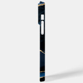 ブルー金ゴールドグリッター大理石iPhoneケーパーソナライズされたス Case-Mate iPhoneケース (裏面 / 左)