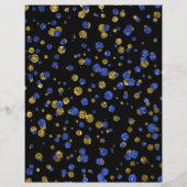 ブルー金ゴールドグリッター紙吹雪ブラックスクラップブック紙 (裏面)