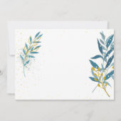 ブルー金ゴールドグリッターSweet sixteen誕生日パーティー 招待状 (裏面)