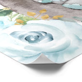 ブルー金ゴールドグリーンリーエレファントワイルドワンベビーへようこそ ポスター (角)