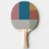 ブルー金ゴールドグレーグリーンテラコッタカラーブロック 卓球ラケット (正面)