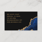 ブルー金ゴールドゲートGeodeメイクアップアーティスト名刺 名刺 (裏面)