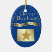ブルー金ゴールドコロラドスター セラミックオーナメント (正面)