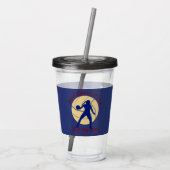 ブルー金ゴールドゴルフクラブ広告 アクリルタンブラー (裏面)