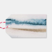 ブルー金ゴールドサンドパーソナライズされたサンキューメッセージカード ギフトタグ (裏面横)