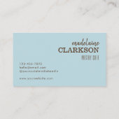 ブルー金ゴールドシェフハットベーカリー 名刺 (裏面)