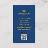 ブルー金ゴールドシザー美容師プロフェッショナル 名刺 (裏面)