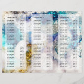 ブルー金ゴールドシルバーグリッター水彩パンフレット (裏面)