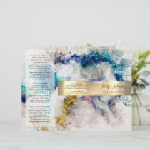 ブルー金ゴールドシルバーグリッター水彩パンフレット (スタンド正面)