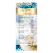 ブルー金ゴールドシルバーグリッター水彩価格表 ラックカード (正面)