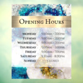 ブルー金ゴールドシルバーグリッター水彩開放時間 ウィンドウサイン (シート3)