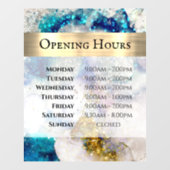 ブルー金ゴールドシルバーグリッター水彩開放時間 ウィンドウサイン (シート)