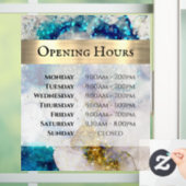 ブルー金ゴールドシルバーグリッター水彩開放時間 ウィンドウサイン (ホーム)