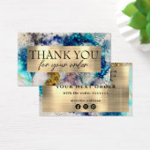 ブルー金ゴールドシルバーグリッター水色割引カード (デスク)