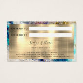 ブルー金ゴールドシルバーグリッター水色紹介カード (裏面)