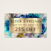 ブルー金ゴールドシルバーグリッター水色紹介カード (正面)