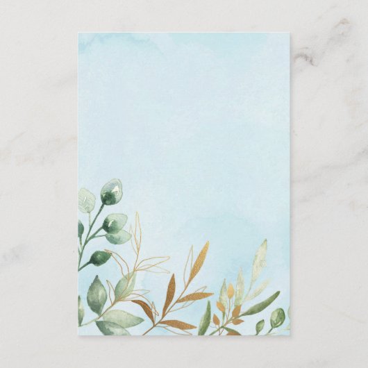 ブルー金ゴールドジャングルサファリアニマルズおむつラッフル エンクロージャーカード (裏面)