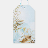 ブルー金ゴールドジャングル動物ワイルドワンボーイ1歳の誕生日 ギフトタグ (裏面)