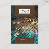 ブルー金ゴールドジュエリーイヤリングネックレスディスプレイカード 名刺 (正面)