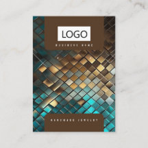 ブルー金ゴールドジュエリーイヤリングネックレスディスプレイカード