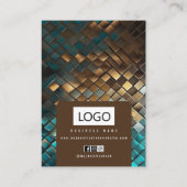 ブルー金ゴールドジュエリーイヤリングネックレスディスプレイカード 名刺 (裏面)