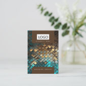 ブルー金ゴールドジュエリーイヤリングネックレスディスプレイカード 名刺 (スタンド正面)