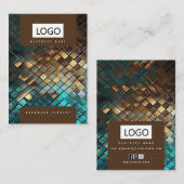 ブルー金ゴールドジュエリーイヤリングネックレスディスプレイカード 名刺 (正面/裏面)