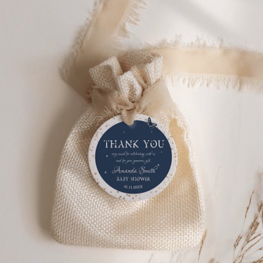 ブルー金ゴールドスカイ魔法ウッドランド動物ベビーシャワー フェイバータグ