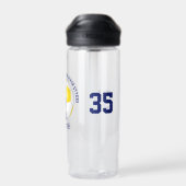 ブルー金ゴールドスクールクラブチームカラーカスタムサッカー ウォーターボトル (背面)